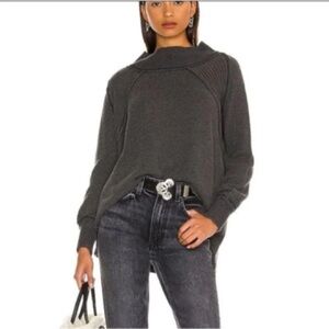 We The Free People She’s a Keeper Sweater Boho Knit Balloon Sleeve Slouchy NWT L